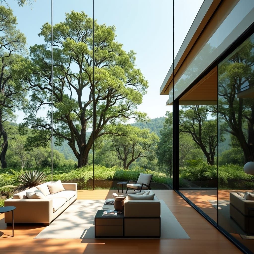 Ethereal Glass Home Blends into Lush Emerald Landscape