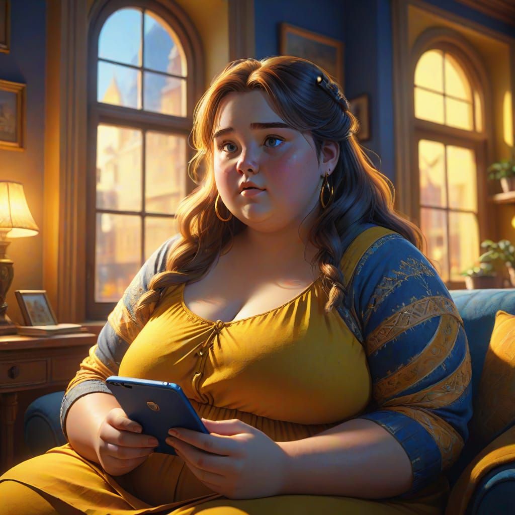 A Girl's Delight in a Vibrant, Fantasy World