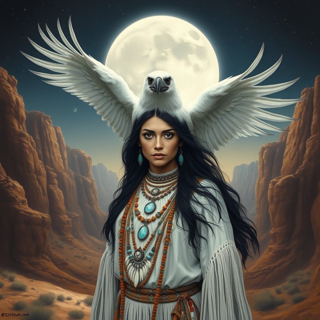 Navajo Shaman Transformation in Surreal Native American Art