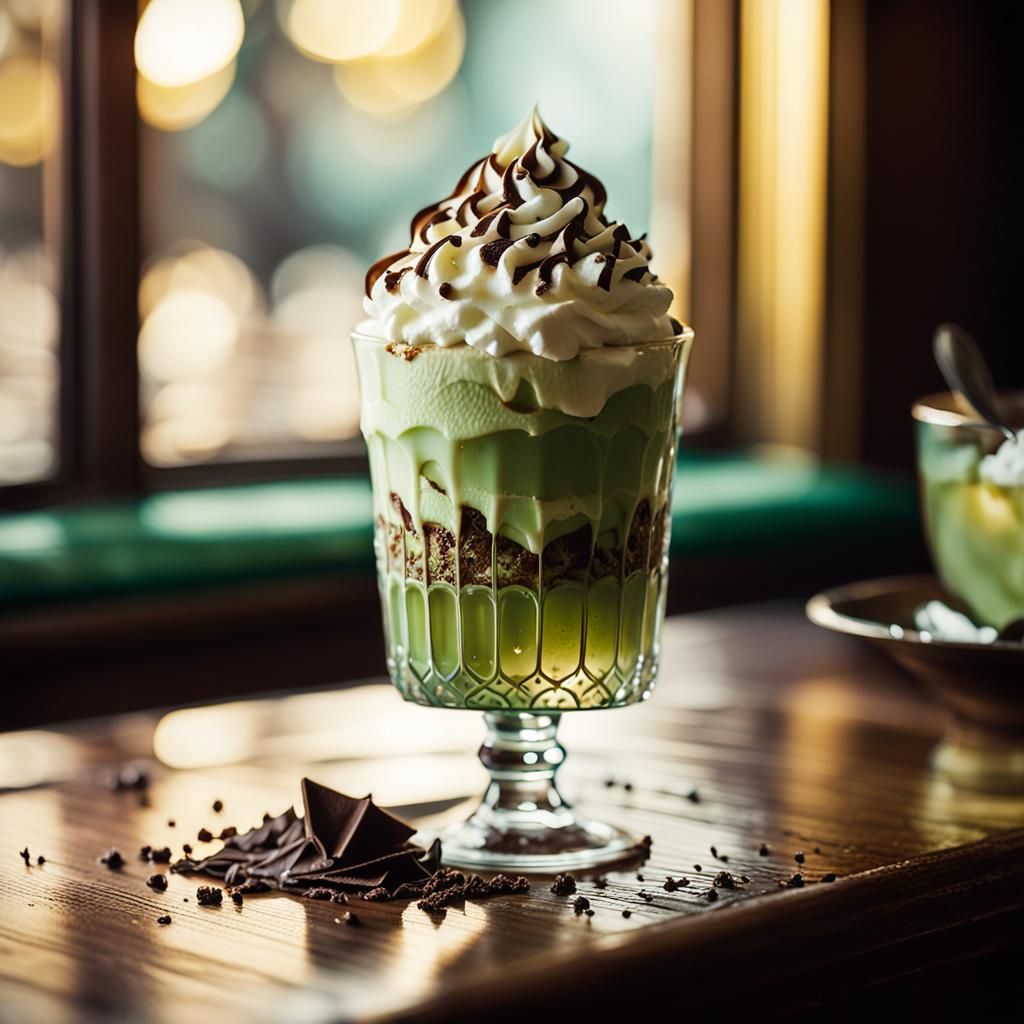Iced Matcha Tea with Whipped Cream: Film Noir