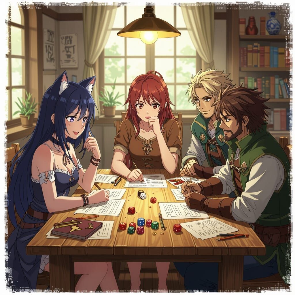Anime Catgirl and Friends Play Dungeons and Dragons