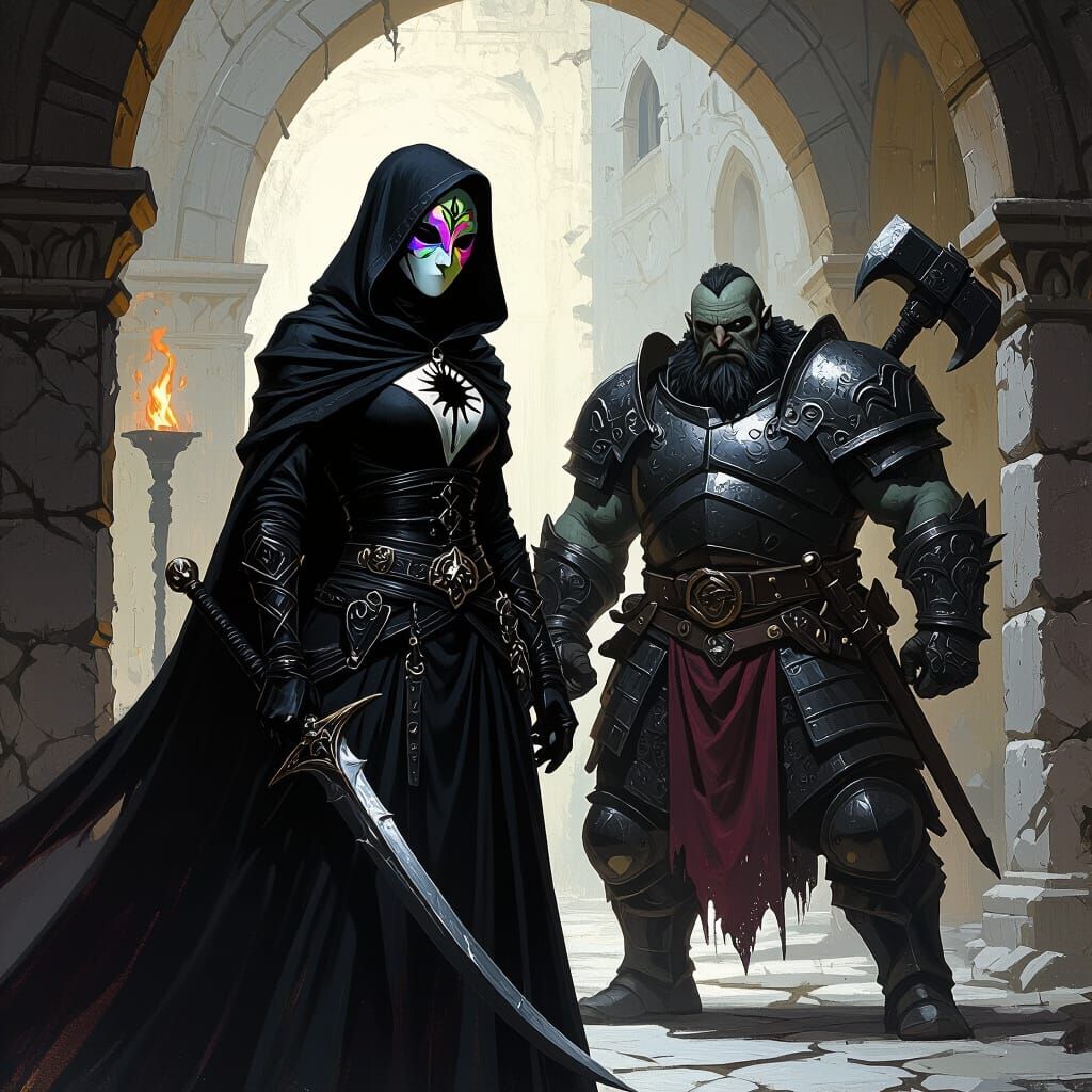 Sinister Mercenaries Emerging from Ruins in Lockwood Style