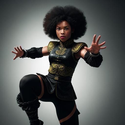 Kung Fu Fighter with Leg Warmers