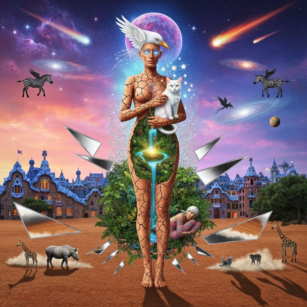 Ethereal Bioluminescent Being in a Surreal Cosmic Landscape