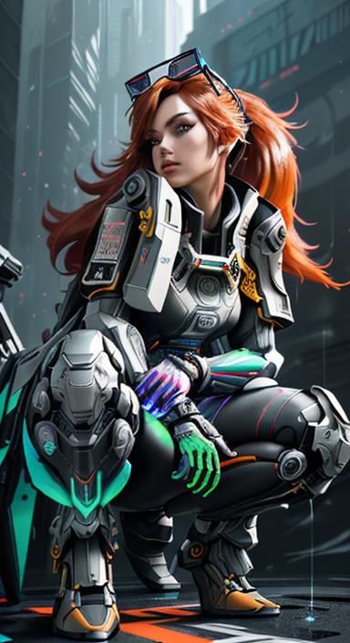 Anime Girl Nintendo Switch in Cyberpunk 2099 Style