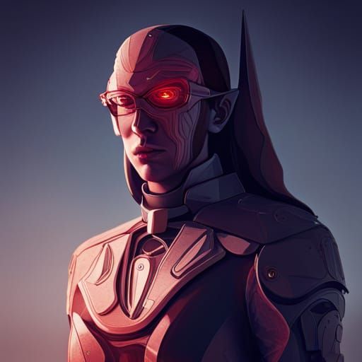 Cyberpunk Android Studio Portrait in Daemonic Style