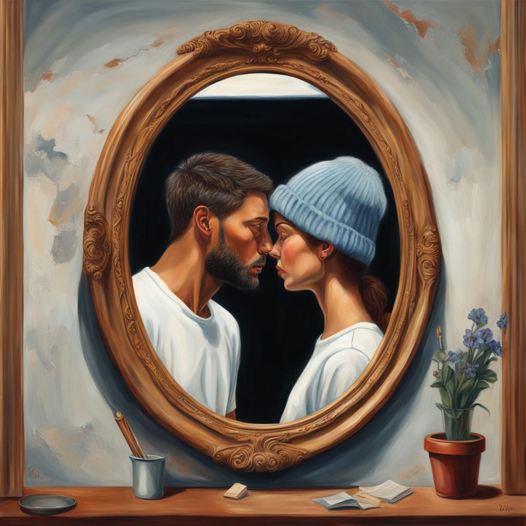 Infatuation and Love: Hyperrealistic Mirror Reflections