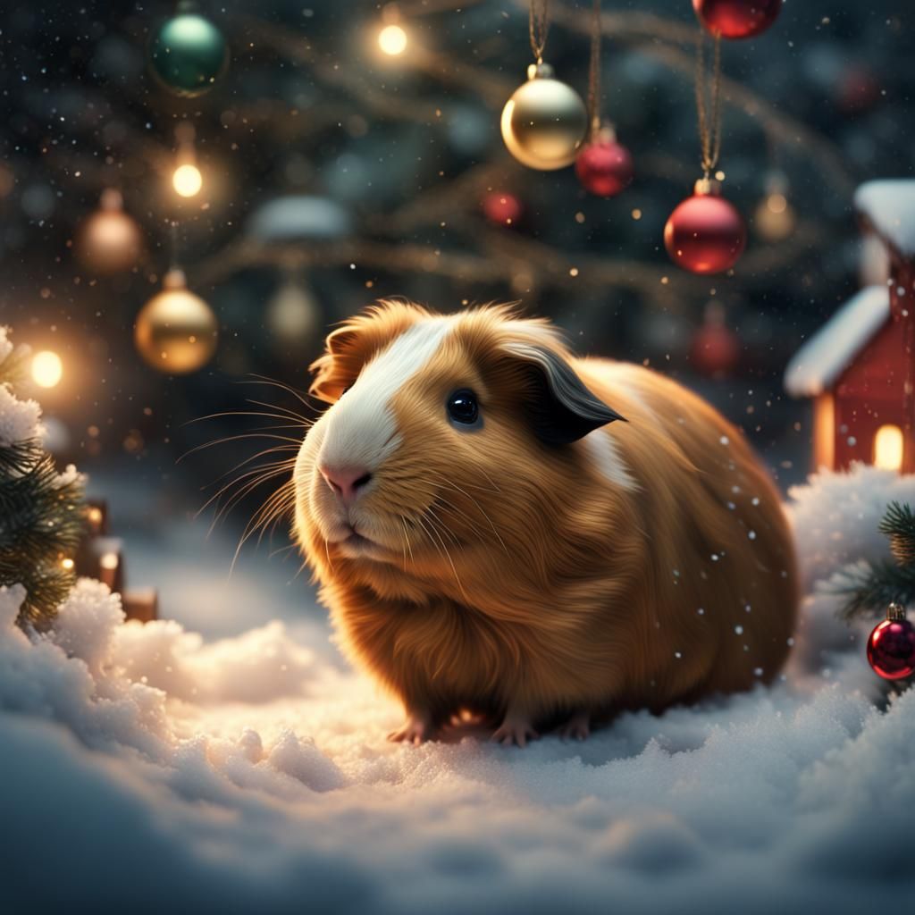 Festive Guinea Pigs Celebrate Christmas