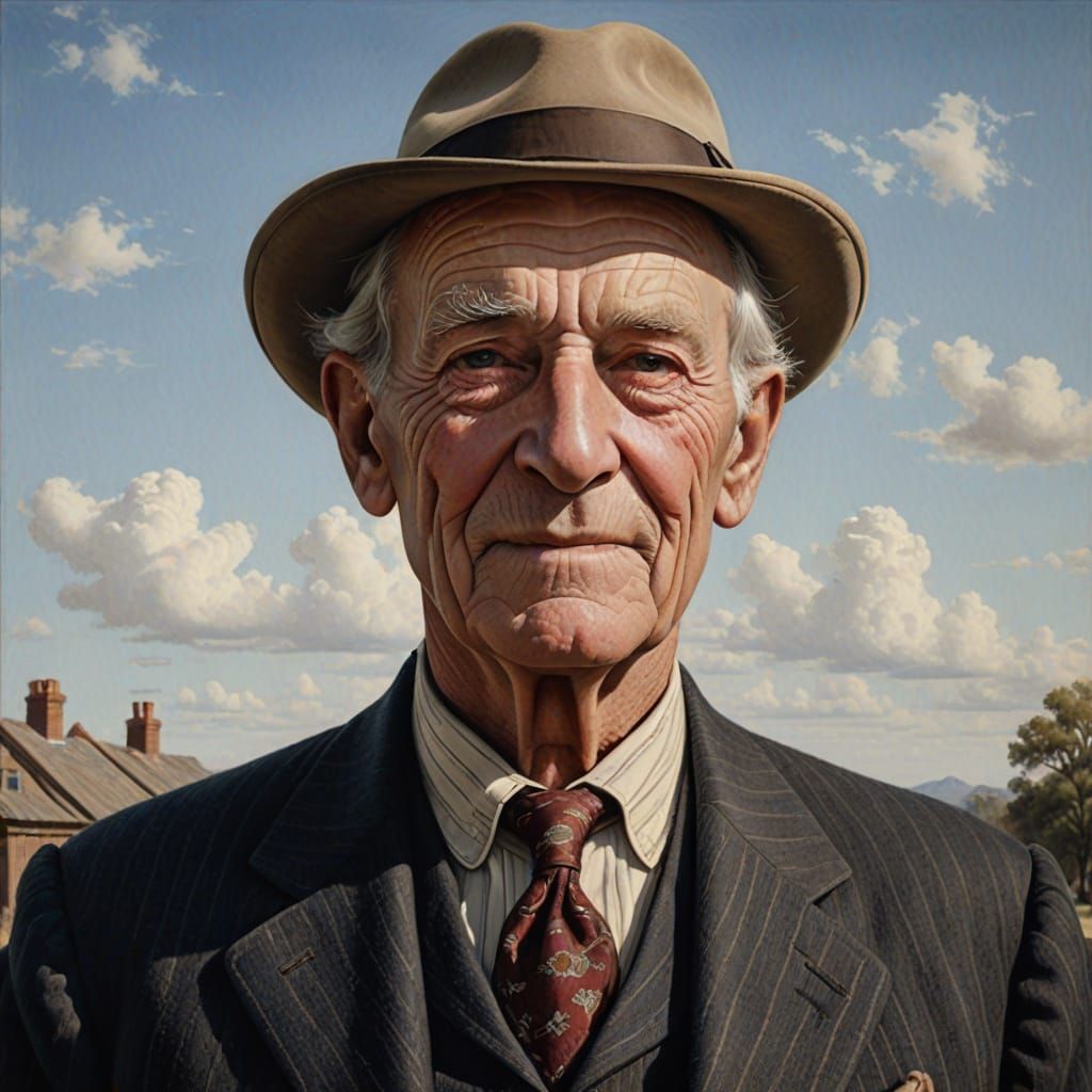 Photorealistic Portrait of an American Man, 1900