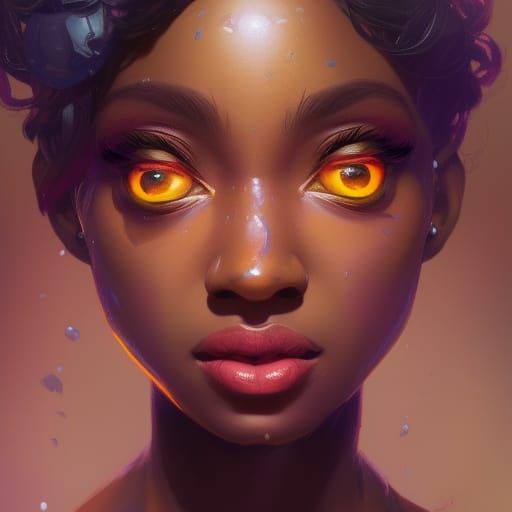 African American Fairy Portrait in Art Nouveau Style