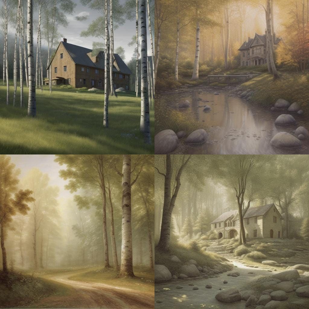 Idyllic Country Mansion in Hyperrealistic Style