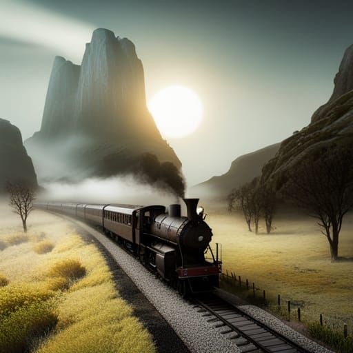 Train in Fog, Hieronymus Bosch Style