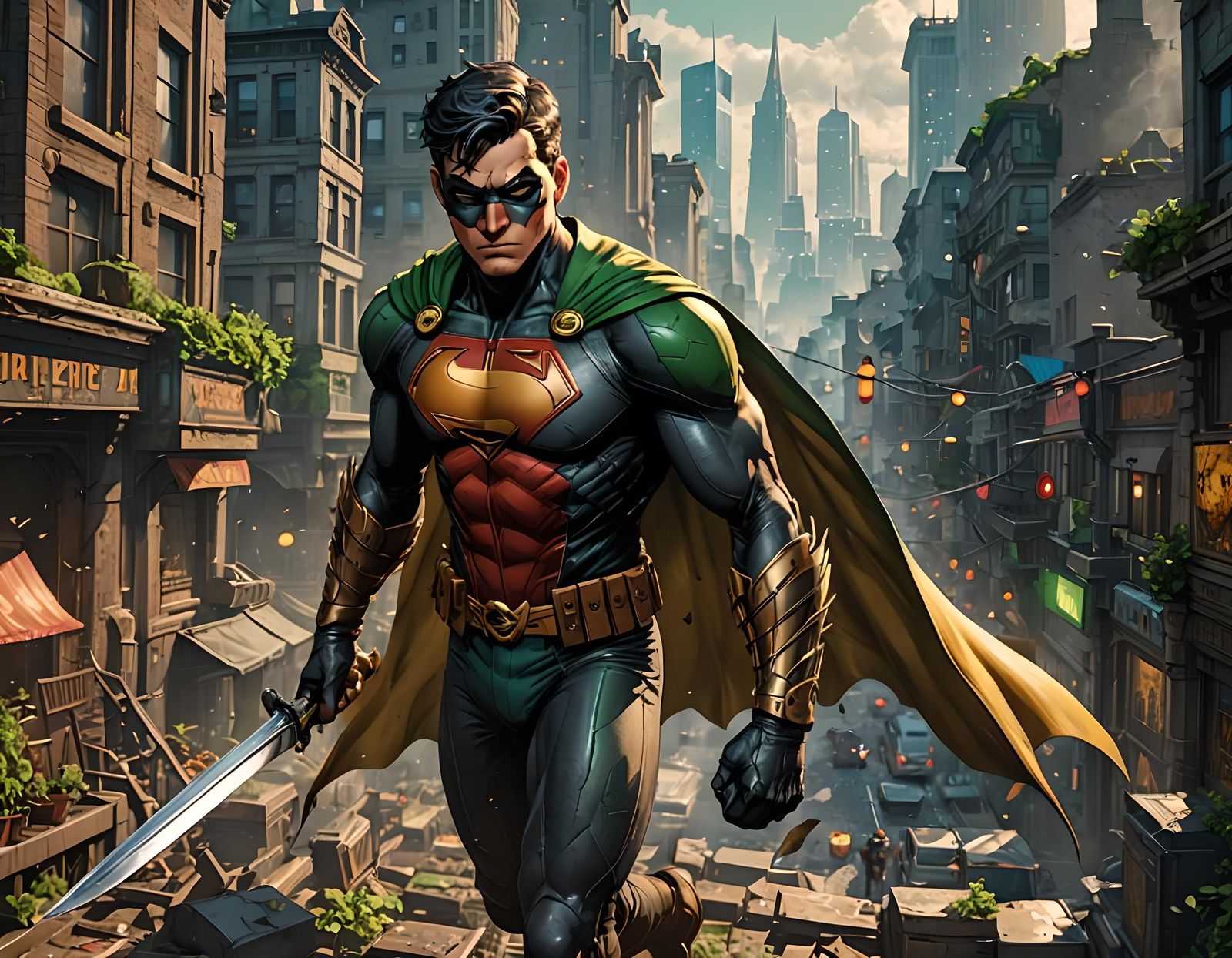 Robin Boy Wonder: Detailed Matte Painting