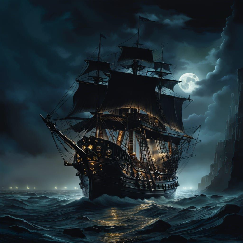 Pirate Ship on Reversed Gravity Seas