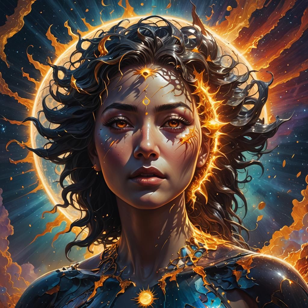 Hyperrealistic Total Eclipse of the Pleiadian Sun