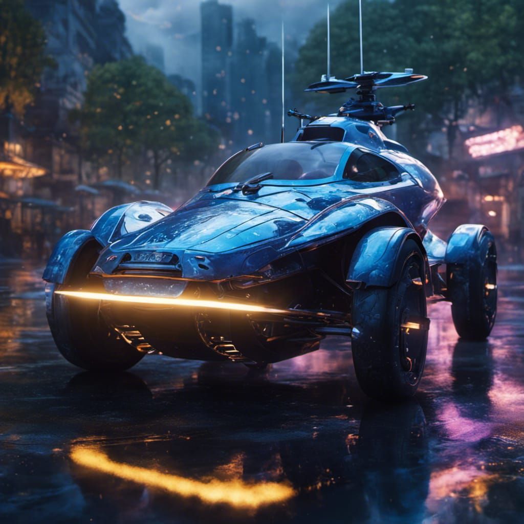 Rococo Warthog Gyrocopter on Savannah, Hyperrealistic Splash...