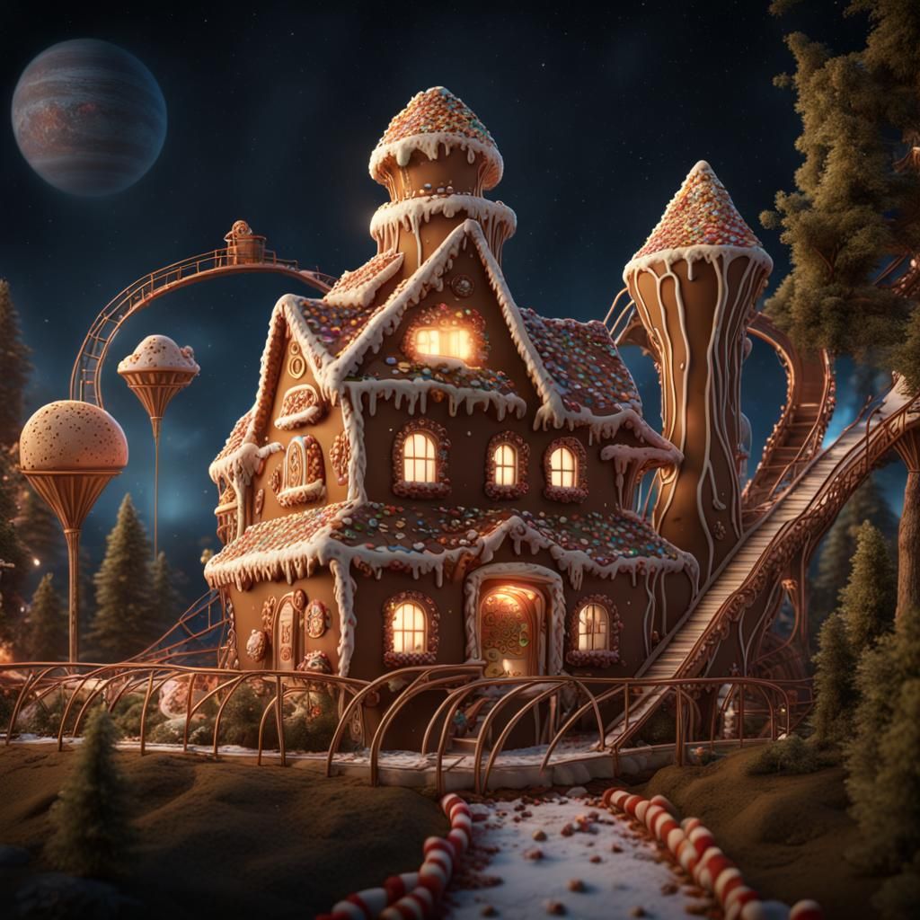 Gingerbread Roller Coaster to Jupiter: Fantasy Concept Art