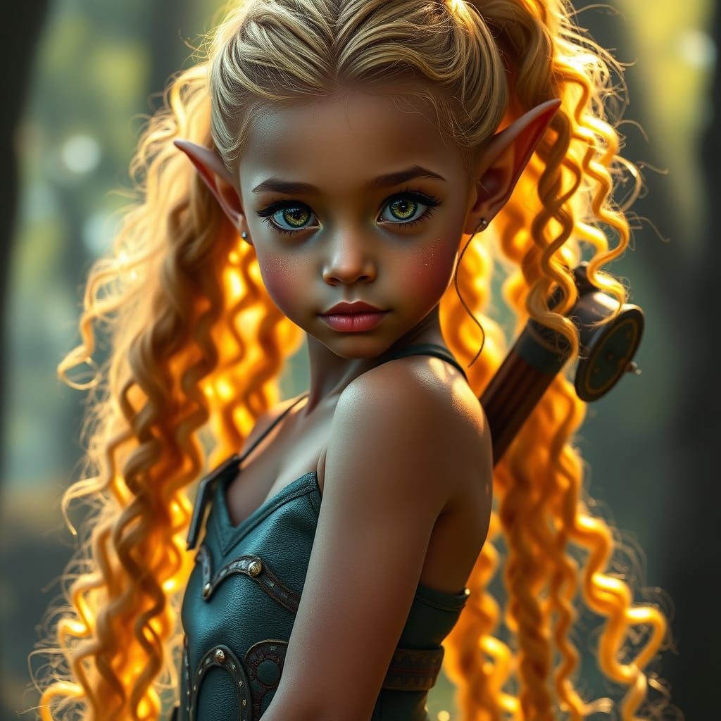 Ethereal Elven Portrait in Futuristic Armor