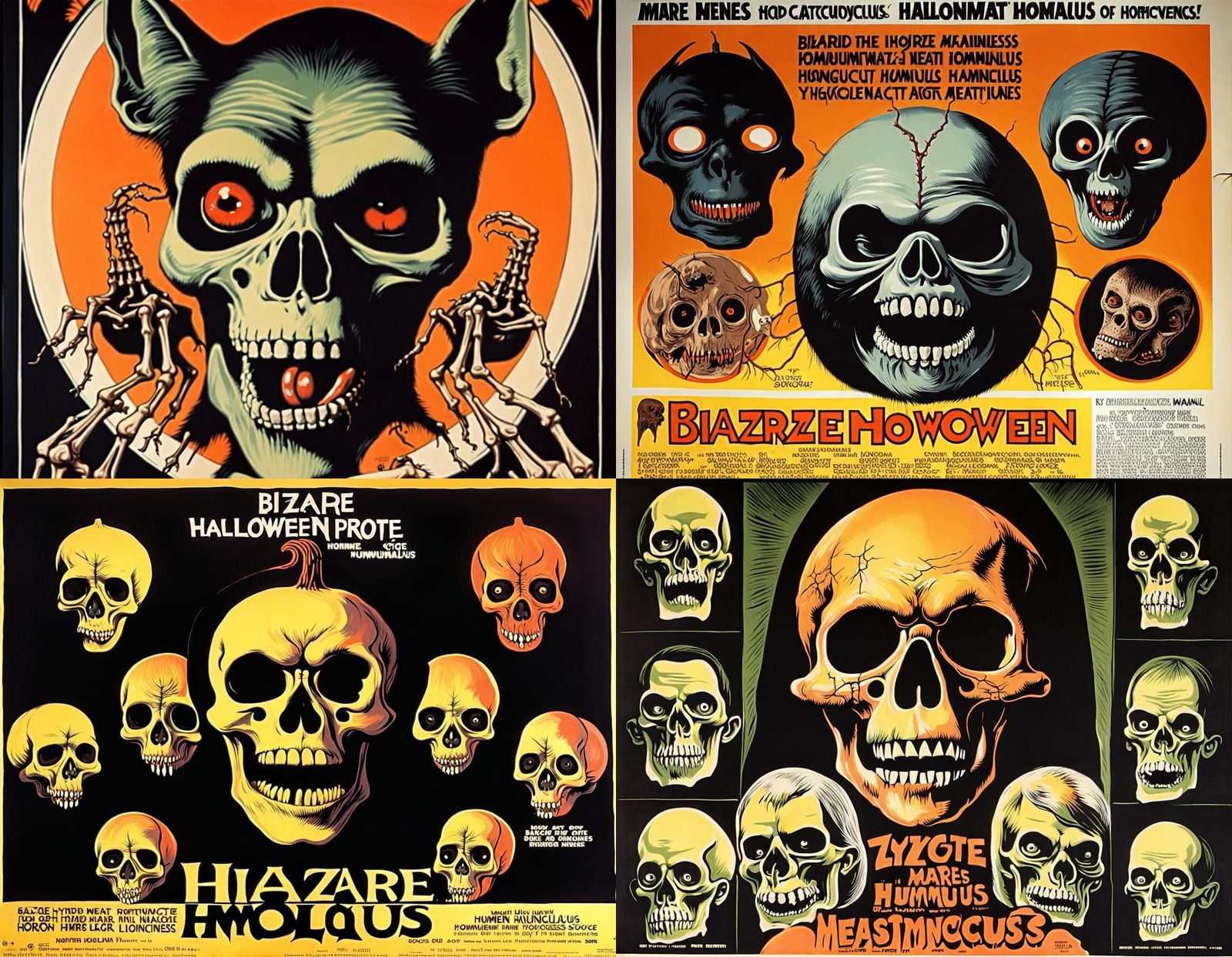 Bizarre Halloween Hybrid Horror Movie Poster