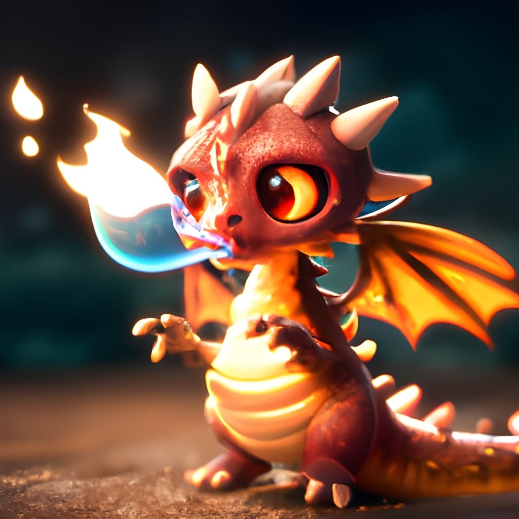Adorable Baby Dragon Learns to Breathe Fire