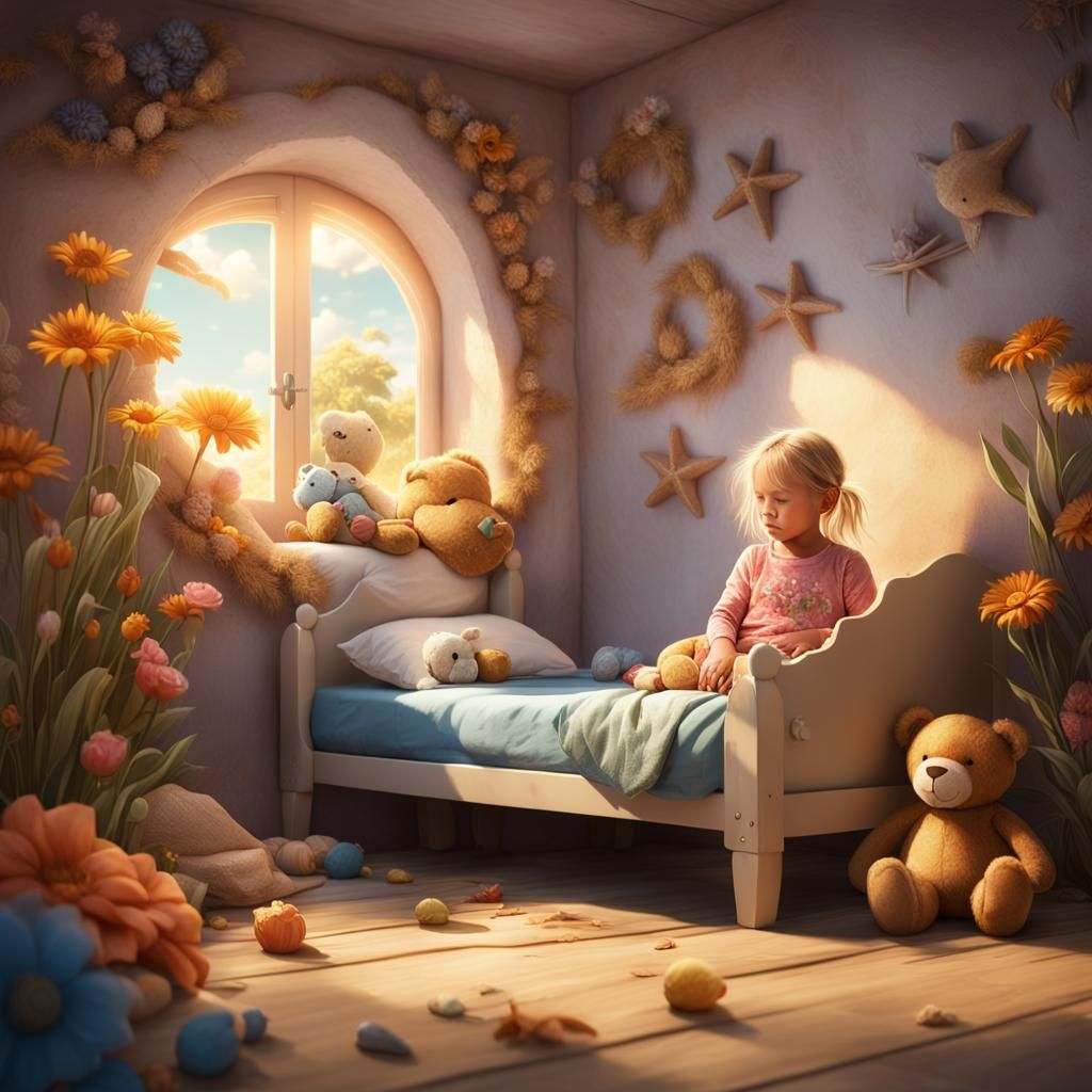 Dreamland Doorway: Young Girl's Fantasy Art