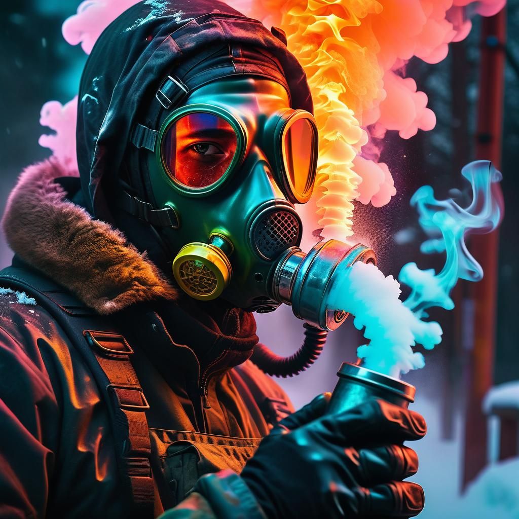 Neon Acrylic Concept Art with Tattoo Elements