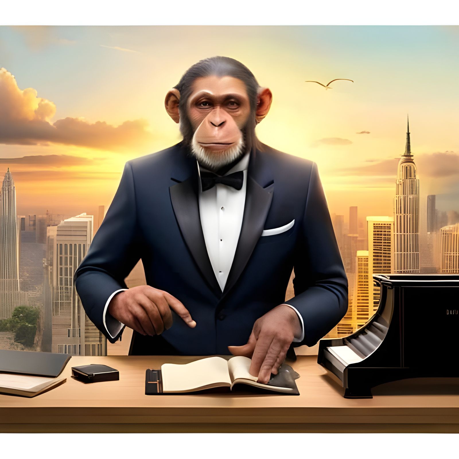 Chimpanzees Mimicking Human Behavior in Urban Apartment