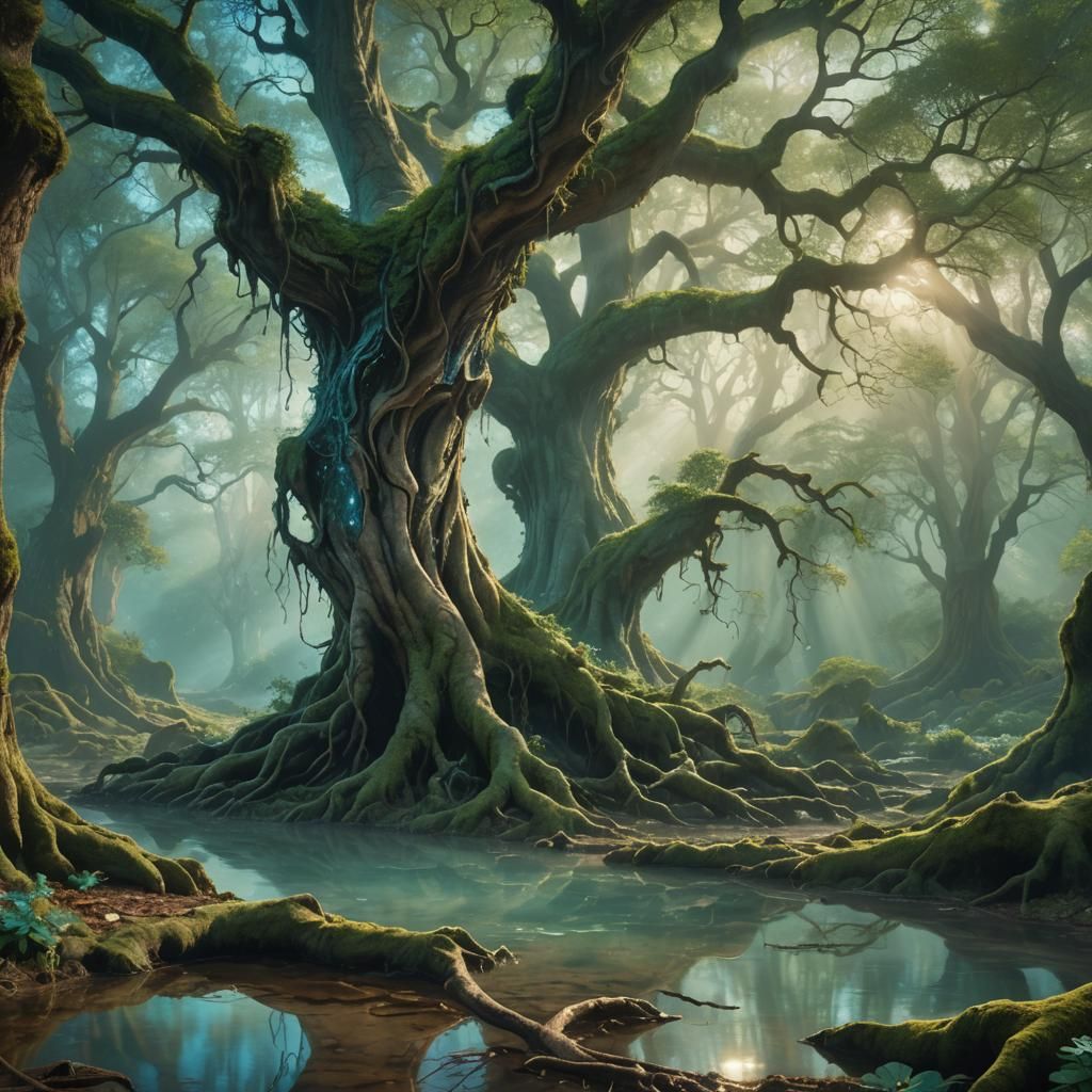 Enchanted Spring Hidden in Ancient Forest