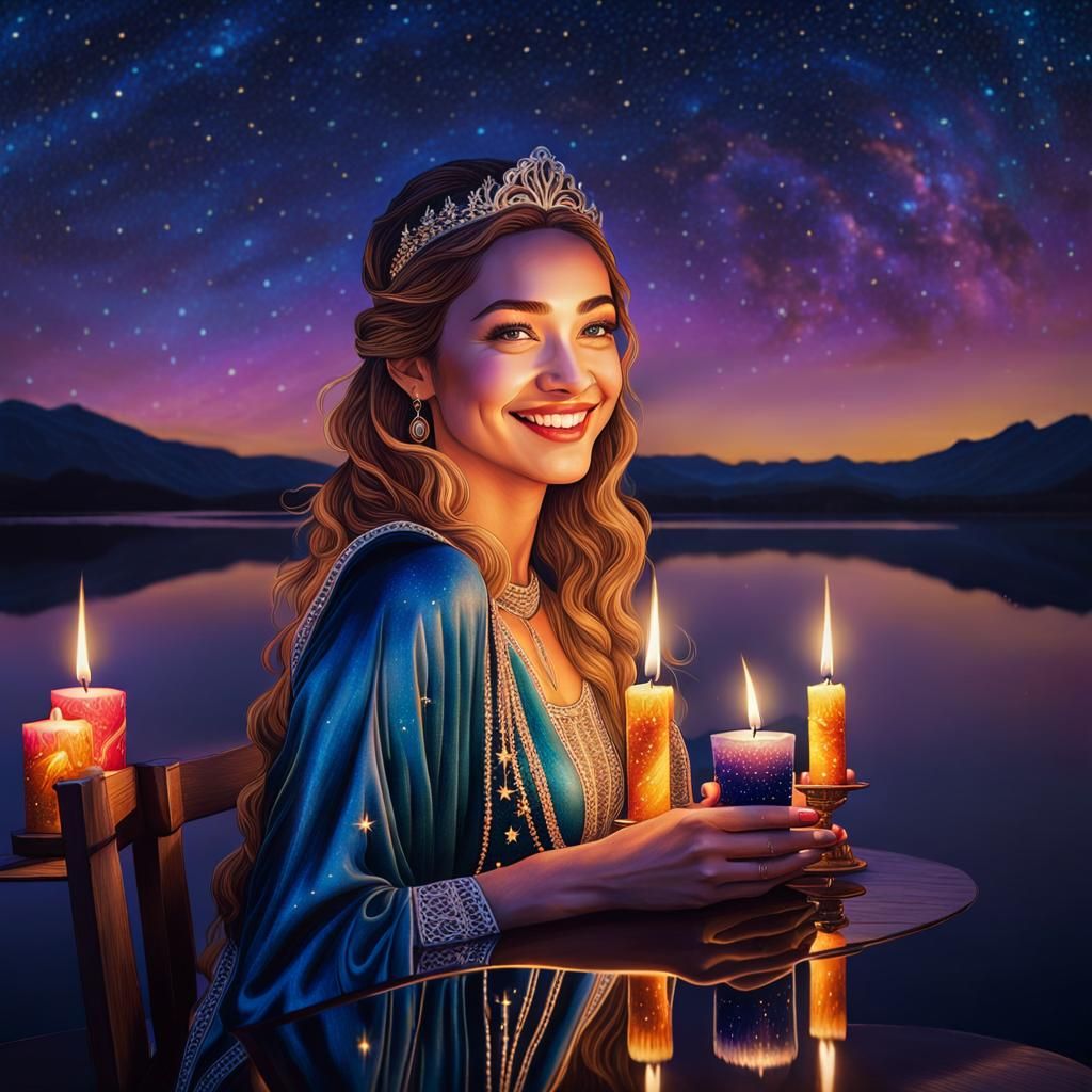 Starry Serenity: A Timeless Portrait of Beauty and Emotion w...