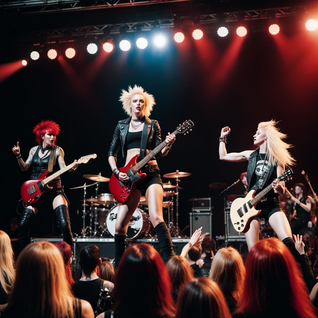Punk Rock Band L7 on Stage in Concert