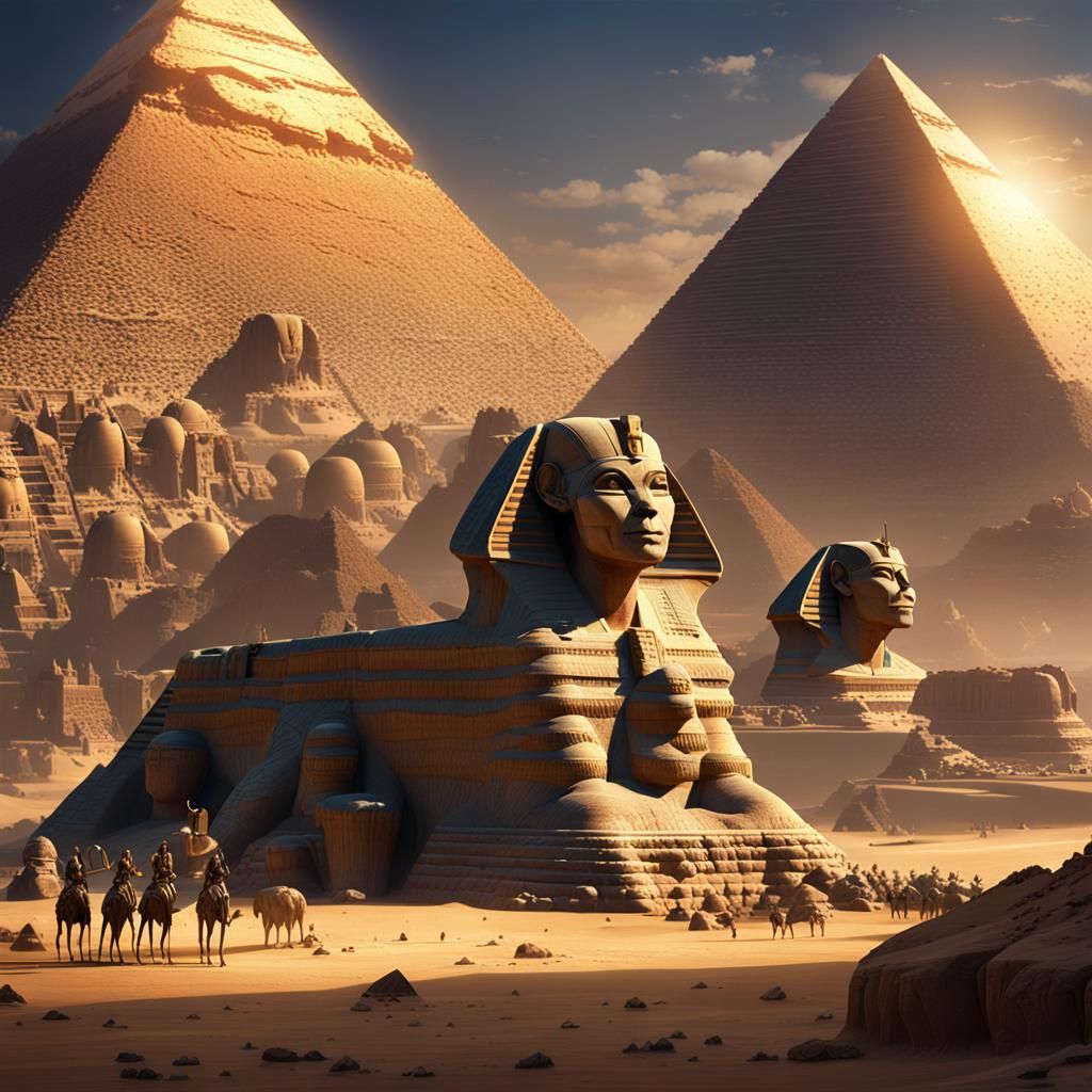 Ancient Aliens in Egypt: Detailed Matte Painting