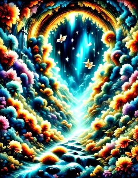 Family Portrait in Mosaic Floral Fantasy Style