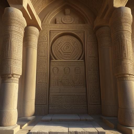 Mysterious Priestess at Ancient Mesopotamian Temple