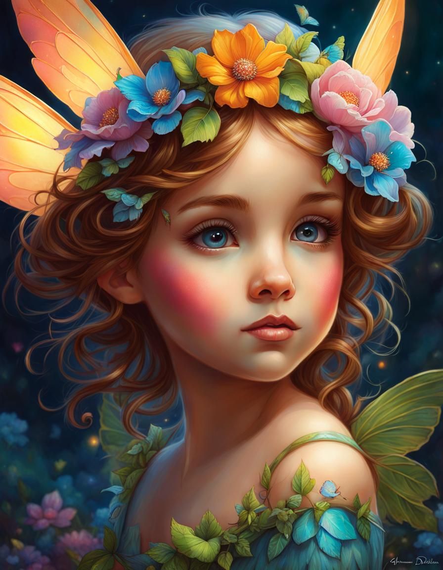 Prismatic Fairy with Perfect Wings, Fantasy Art