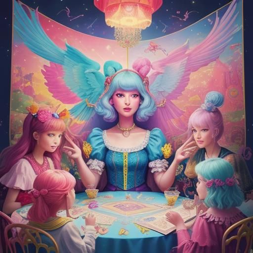 Taylor Swift as Phoenix Tarot Reader in Pop Art Style