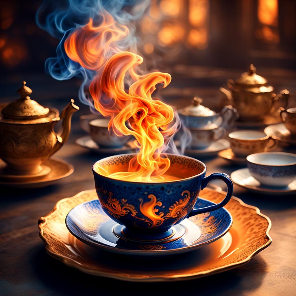 Teacup in Flames: A Digital Matte Painting