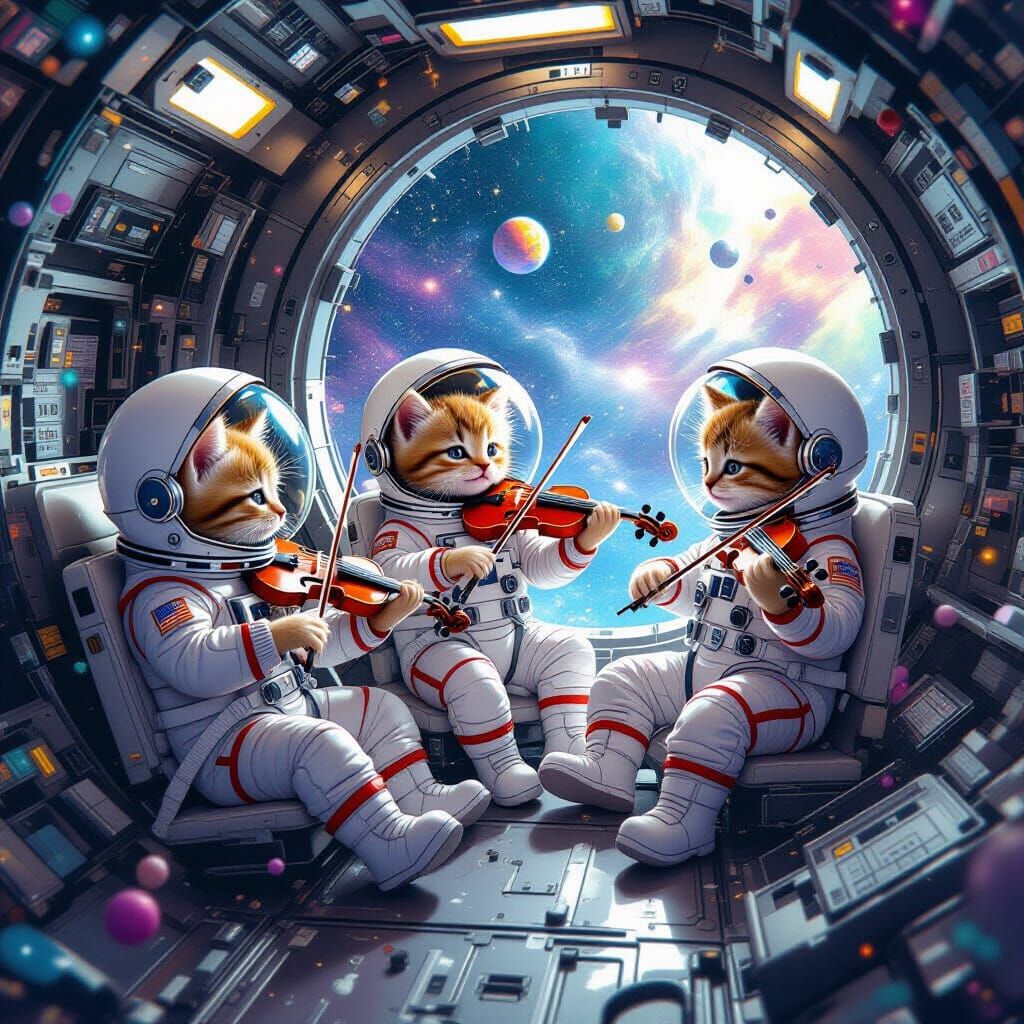 Kittens in Space: A Whimsical Zero-Gravity Symphony