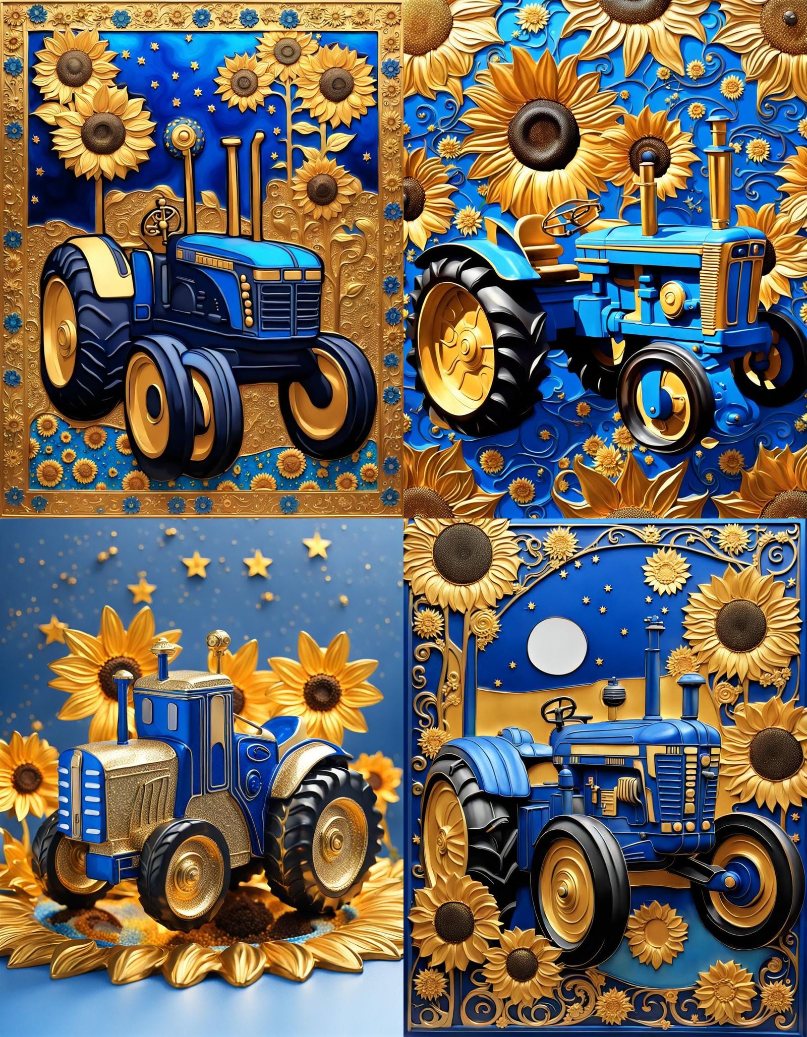 Gold-Infused Art Nouveau Masterpiece with Star Wars Tractor...