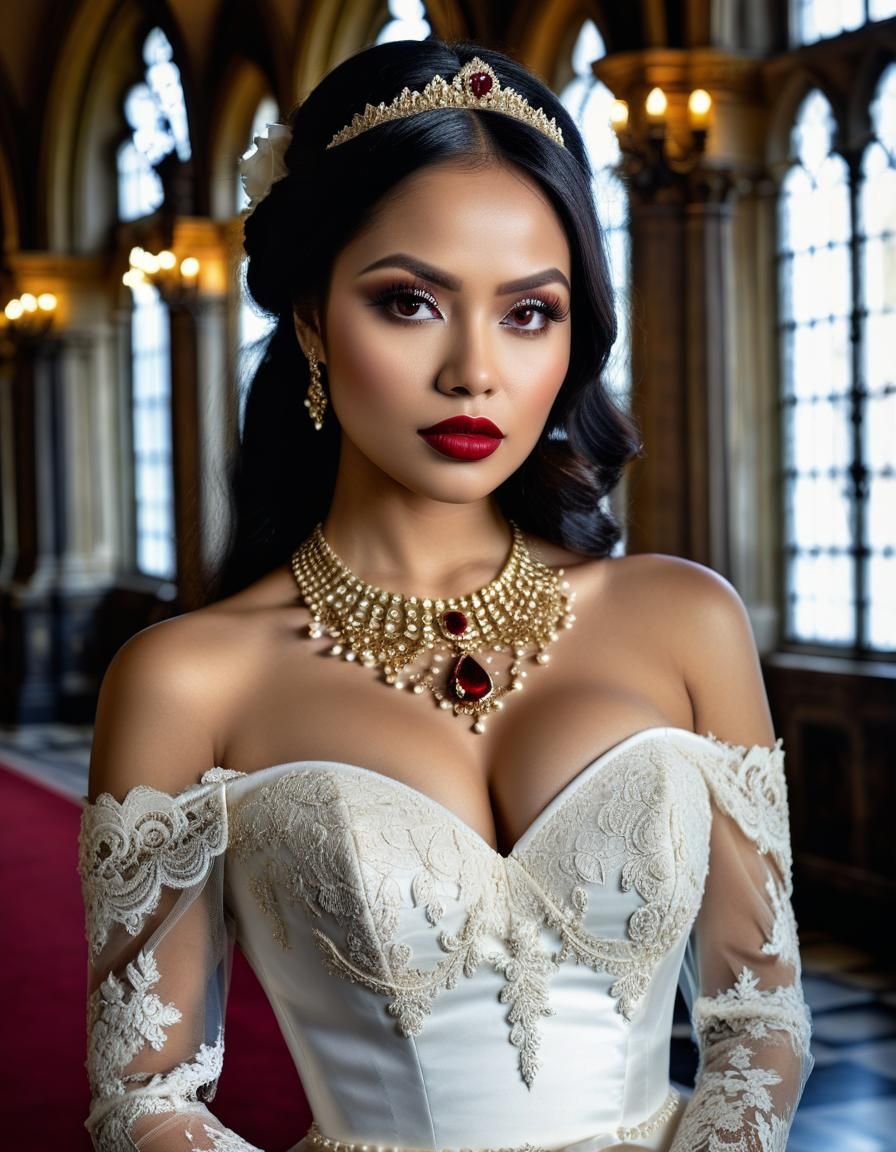 Indonesian Bride in Gothic Setting: A Raw Photo