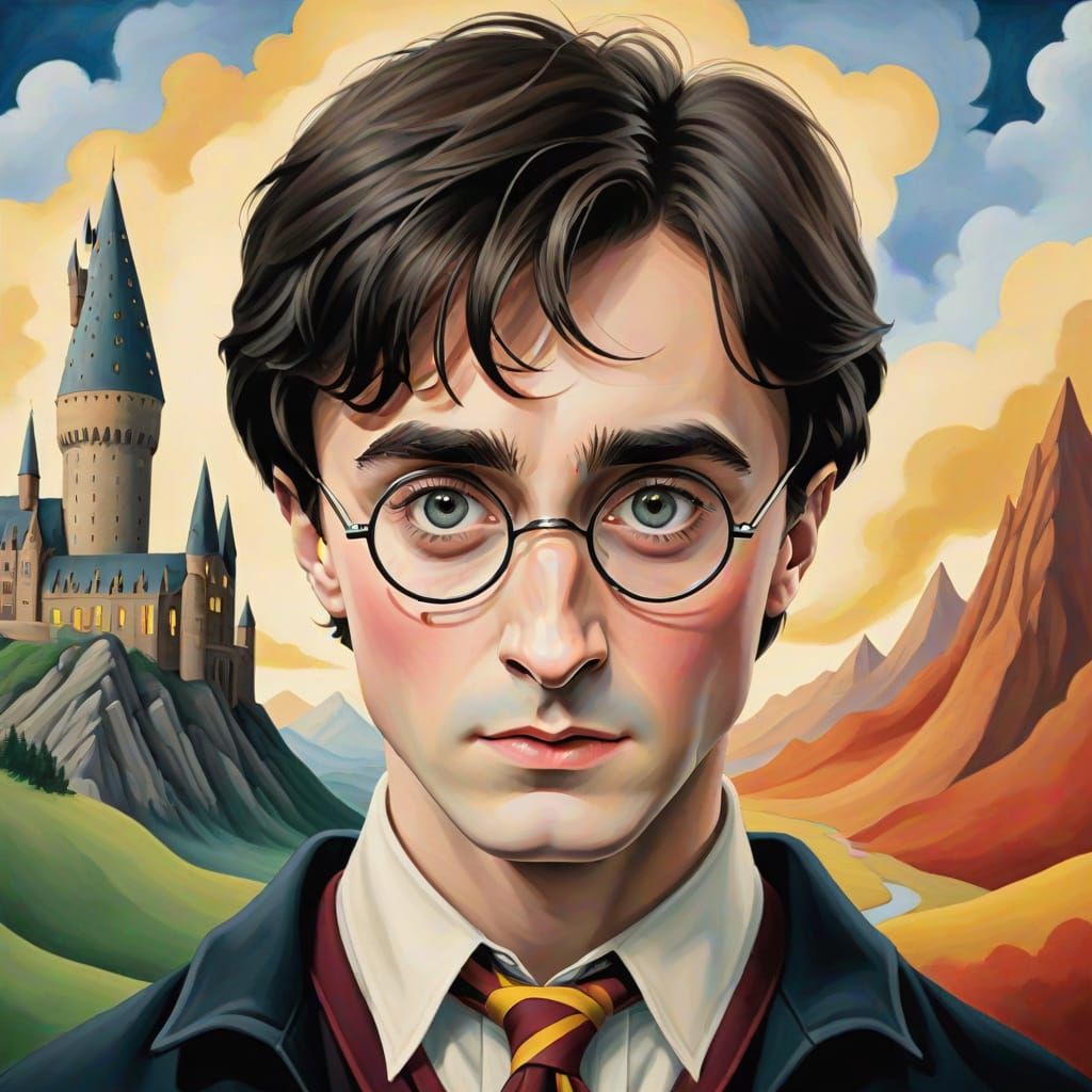 Harry Potter in the Style of Georgia O'Keeffe