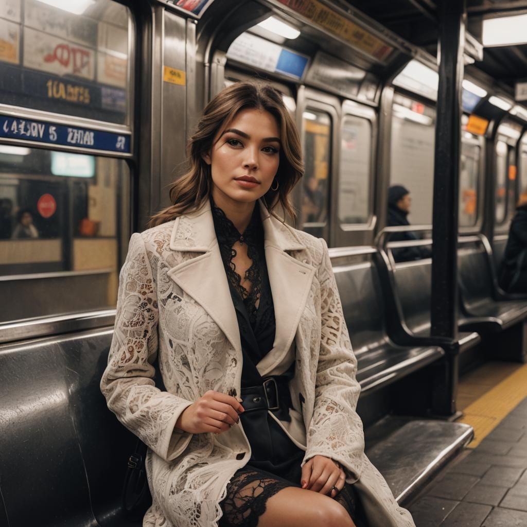 Elegant Woman in Subway Station, High Definition