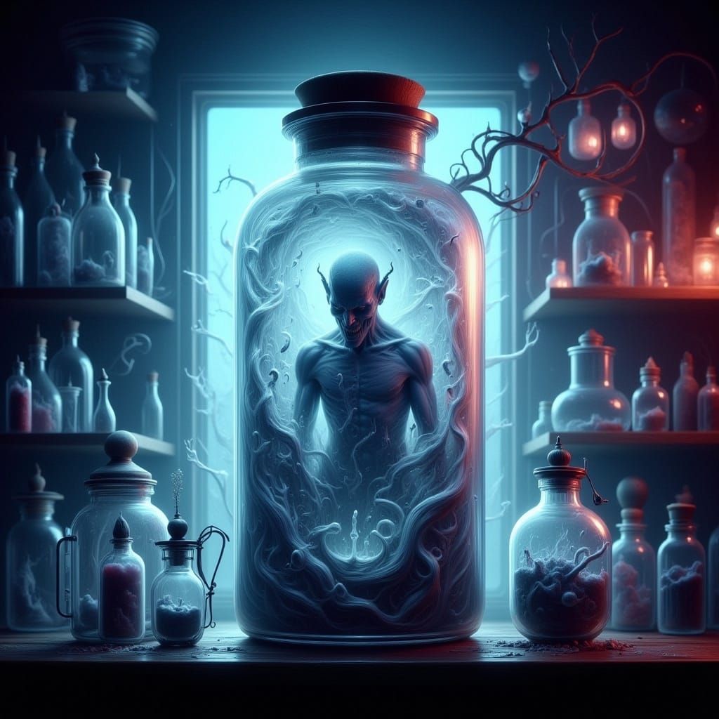 Eerie Mist Enshrouds Otherworldly Being in Laboratory