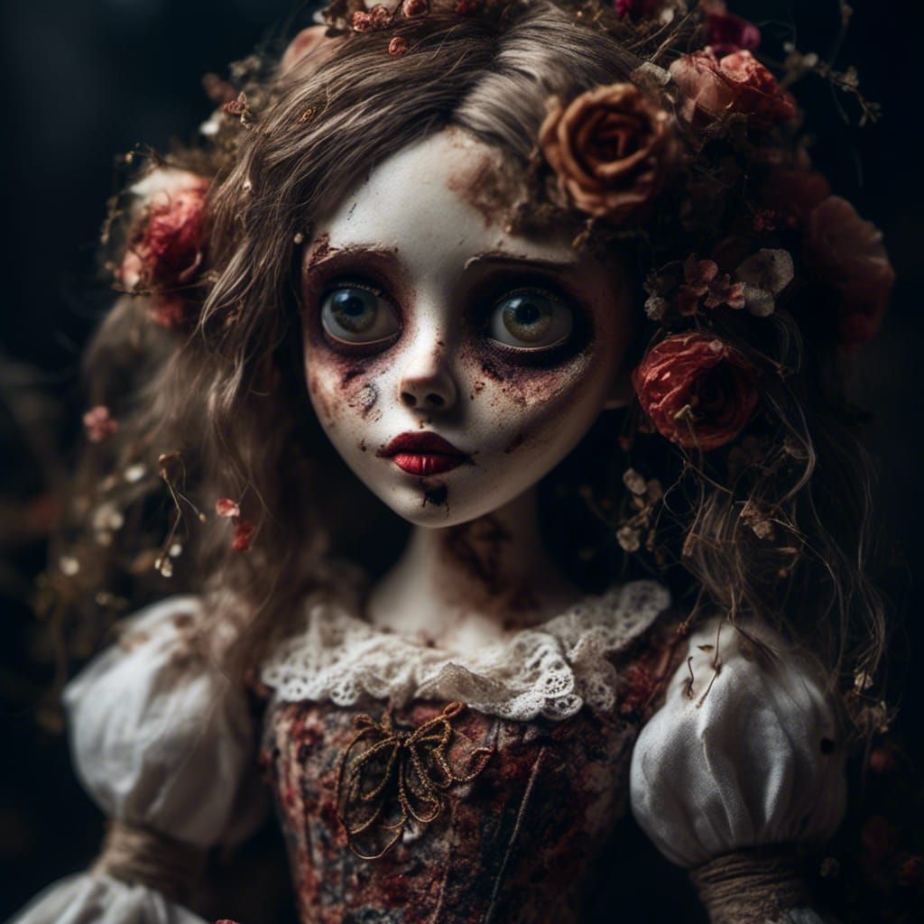 Hyperrealistic Zombie Doll Portrait in HDR