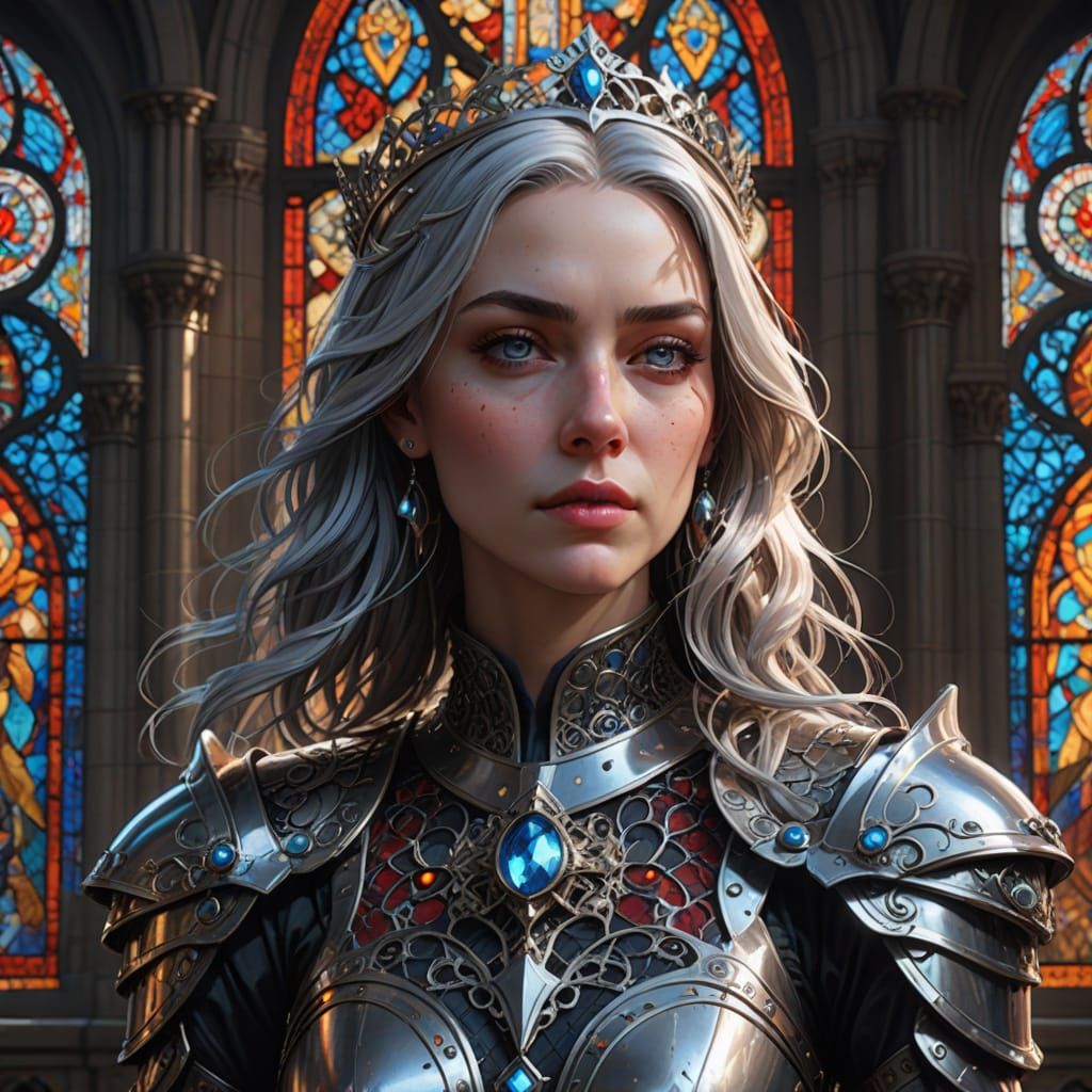 Young Queen in Gothic Cathedral Concept Art