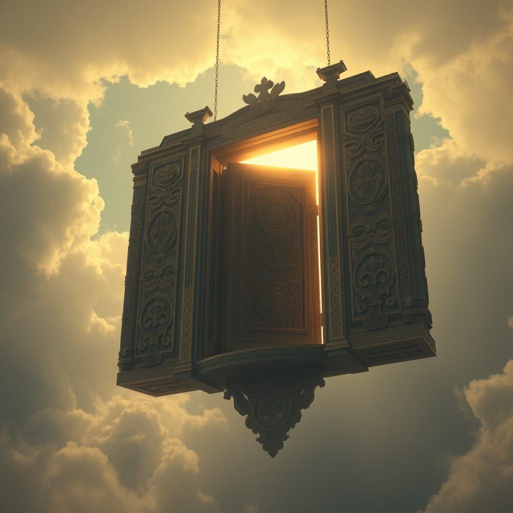 Majestic Floating Doorway to Golden Light