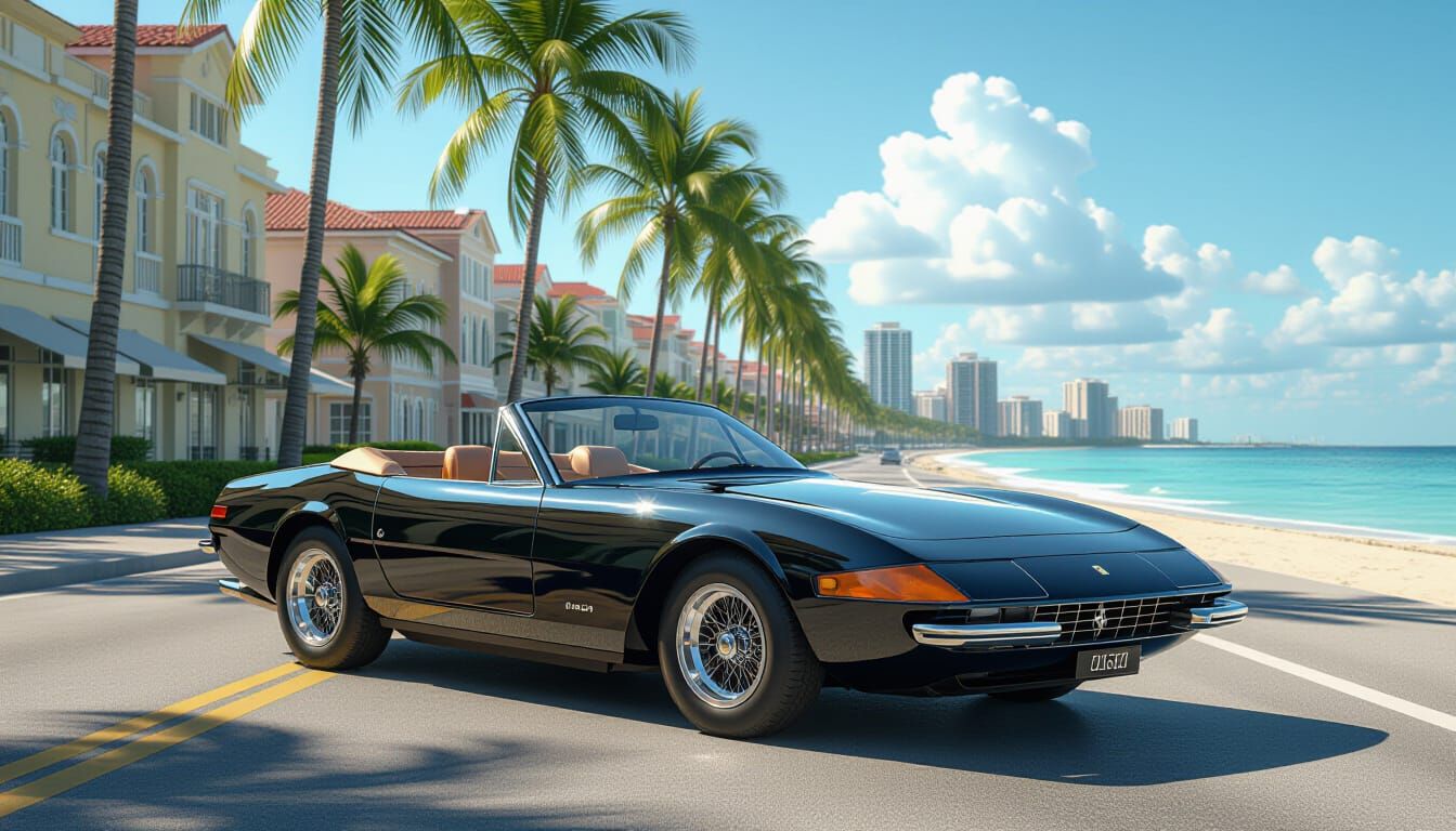 1971 Black Ferrari Daytona Convertible in Miami