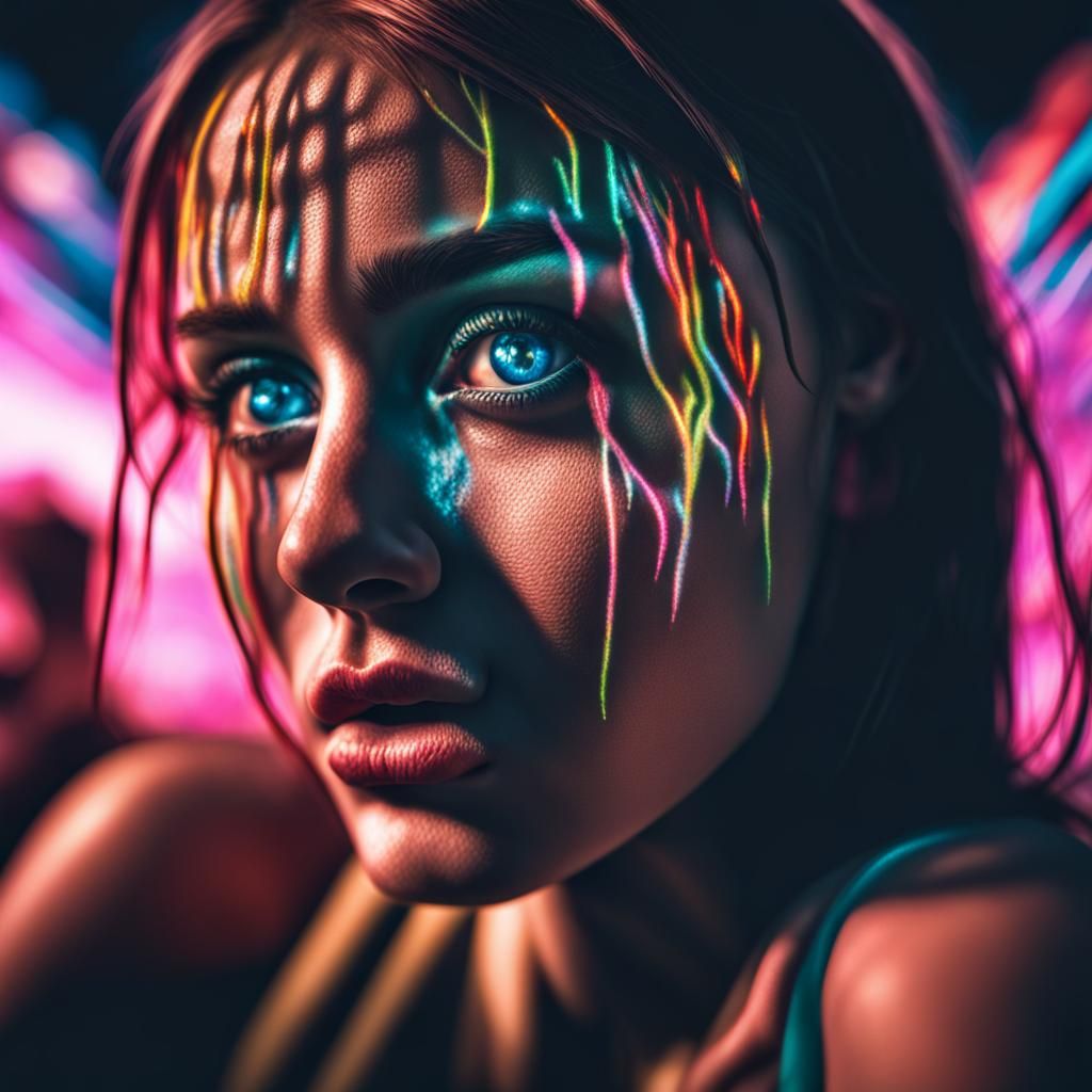 Hyperrealistic Rave Scene in Cinematic Style