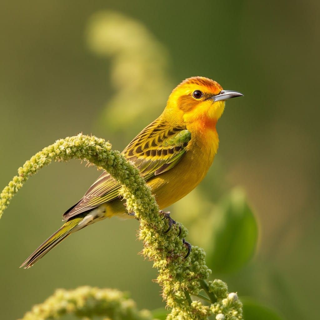 Golden Bird in Sunlight: Classic Photography