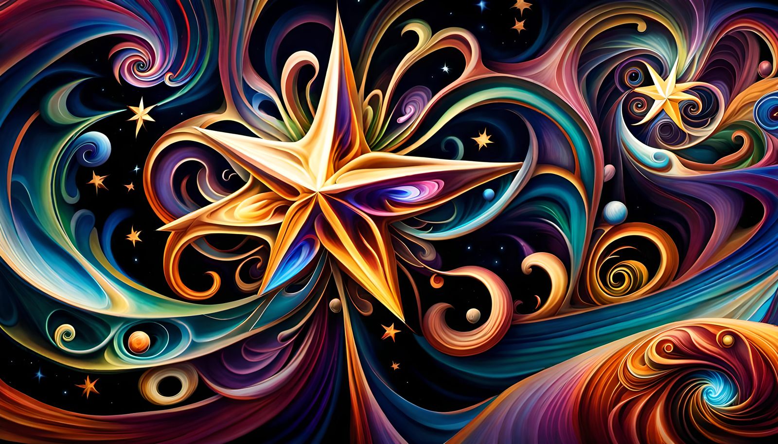 Swirling Star-Beings in Vivid Electromagnetic Maelstrom