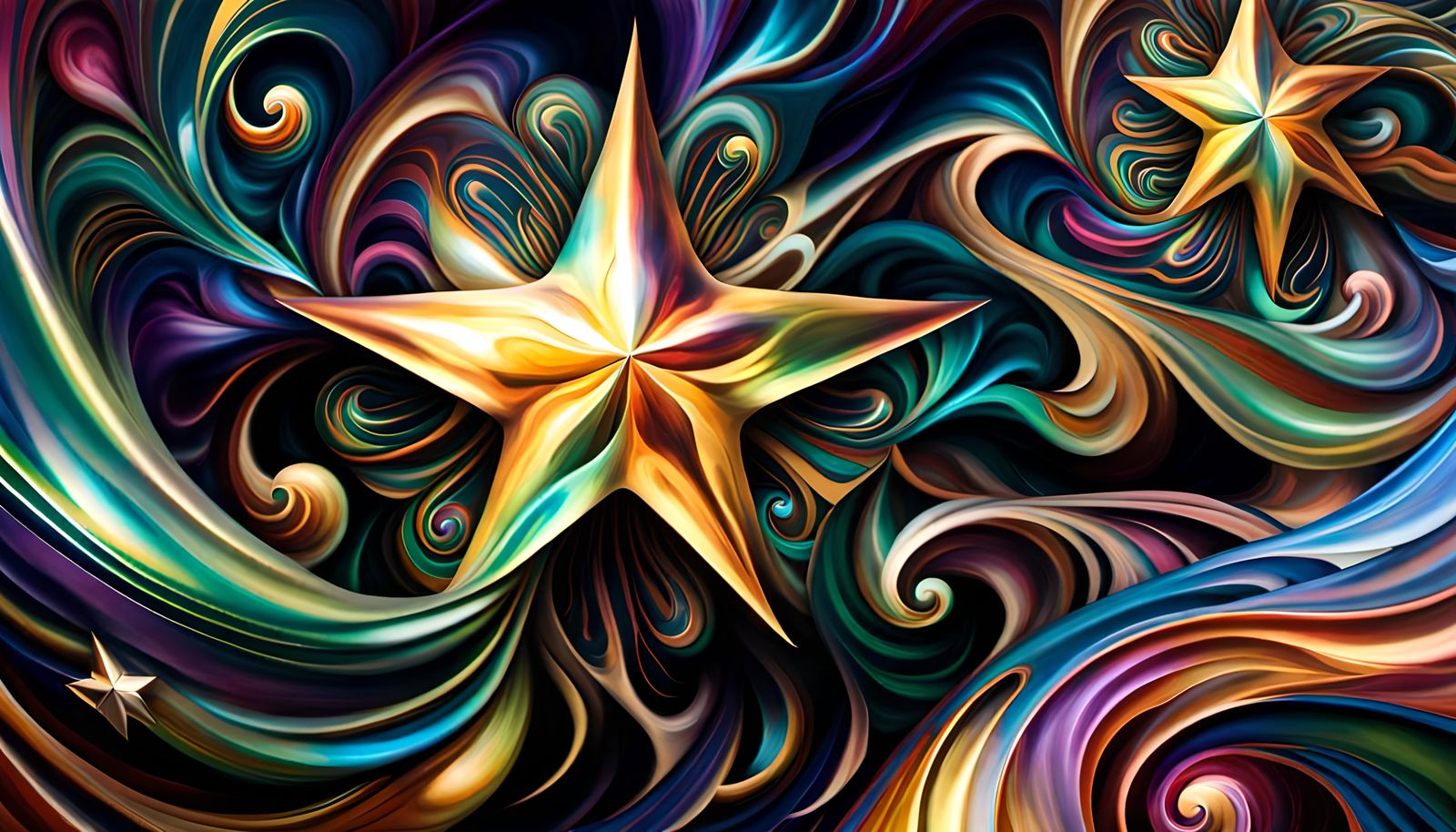 Swirling Star-Beings in Electromagnetic Plasma: Impasto Pain...